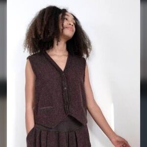 Elsa Esturgie JAMAIS Vest Brown size 38